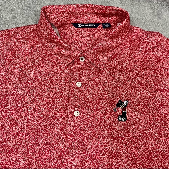 Cutter & Buck Disney Polo Shirt Mens 2XL XXL Geometric Performance Golf Mickey - Picture 1 of 6